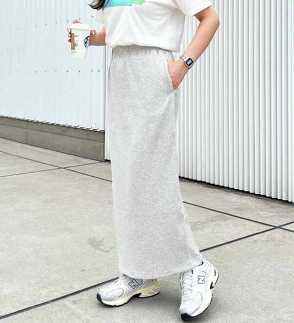 【L-XLサイズ展開/新色追加】-3kg見え!すっりきリブタイトロングスカート10