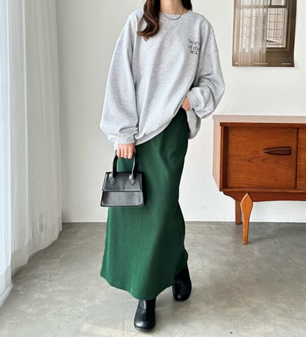 【L-XLサイズ展開/新色追加】-3kg見え!すっりきリブタイトロングスカート15