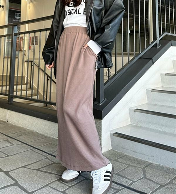 【L-XLサイズ展開/新色追加】-3kg見え!すっりきリブタイトロングスカート16