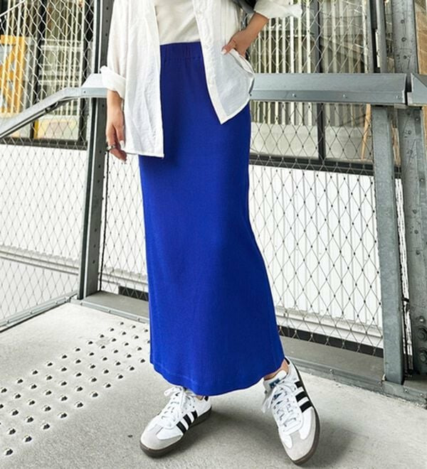 【L-XLサイズ展開/新色追加】-3kg見え!すっりきリブタイトロングスカート20