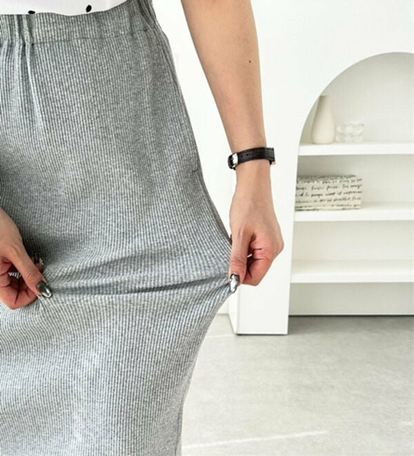 【L-XLサイズ展開/新色追加】-3kg見え!すっりきリブタイトロングスカート22