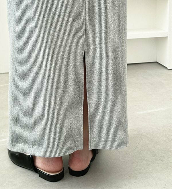 【L-XLサイズ展開/新色追加】-3kg見え!すっりきリブタイトロングスカート25