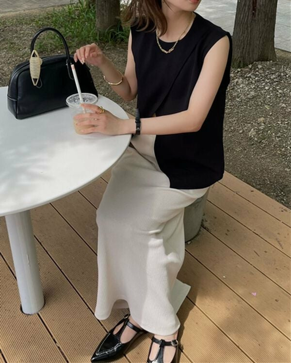 【L-XLサイズ展開/新色追加】-3kg見え!すっりきリブタイトロングスカート30