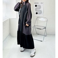 《FIRSTMOODコラボ》ハーフジップ配色ワンピース