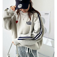 《FIRSTMOODコラボ》ハート刺繍ライン裏起毛スウェット