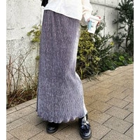 【新色追加】すっきり見え！ベロアプリーツバックスリットロングタイトスカート
