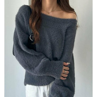 【新色追加】シャギーオフショルニット