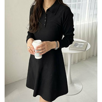 ペプラムニットミニワンピース