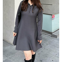 ペプラムニットミニワンピース