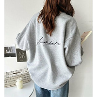 バック刺繍ロゴボリュームボリューム裏起毛スウェット