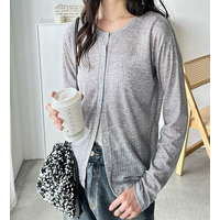 カーデにもなる前後2WAYシアーリブトップス