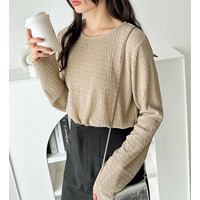 クルーネックジャガードプルオーバー