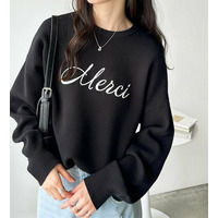 チェーン刺しゅうニットプルオーバー