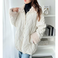 衿ボアミドル丈バルーンキルティングブルゾン