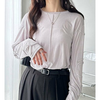 コード刺繍スラブシアーカットソー