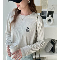 ハートデザイン刺繍ロンT