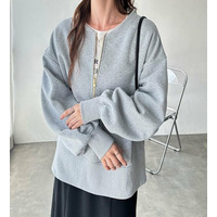 ハーフジップ裏起毛スウェット