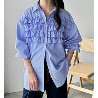 フリルドッキングオーバーサイズシャツ