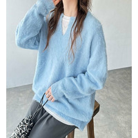 キーネックシャギーニット