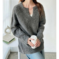 キーネックシャギーニット