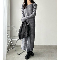 ベロアプリーツロングワンピース