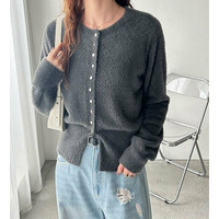 裾スリットシャギーコンパクトカーデ