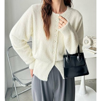 裾スリットシャギーコンパクトカーデ