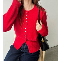 裾スリットシャギーコンパクトカーデ