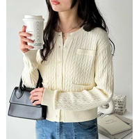 ミニケーブルニットカーディガン