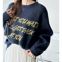 配色ロゴジャガードニット