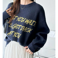 配色ロゴジャガードニット