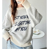 配色ロゴジャガードニット