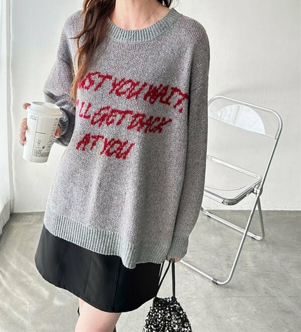 配色ロゴジャガードニット10