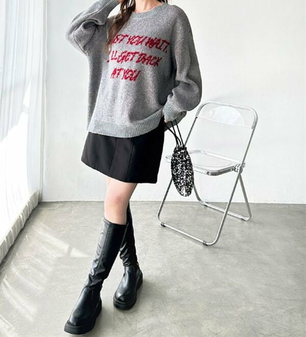 配色ロゴジャガードニット13