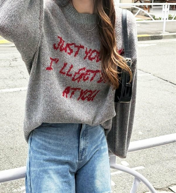 配色ロゴジャガードニット14