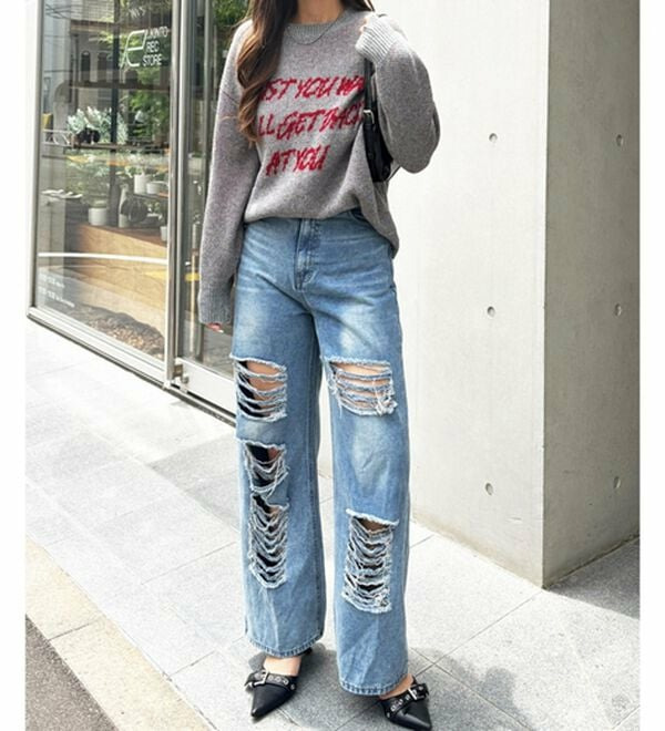 配色ロゴジャガードニット15