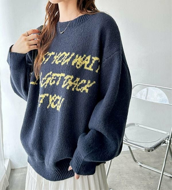 配色ロゴジャガードニット17