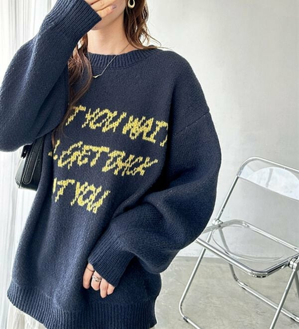 配色ロゴジャガードニット18