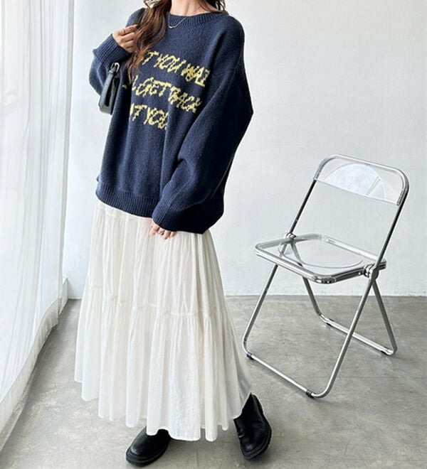 配色ロゴジャガードニット19