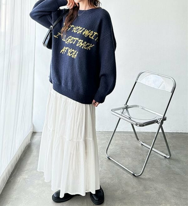 配色ロゴジャガードニット20