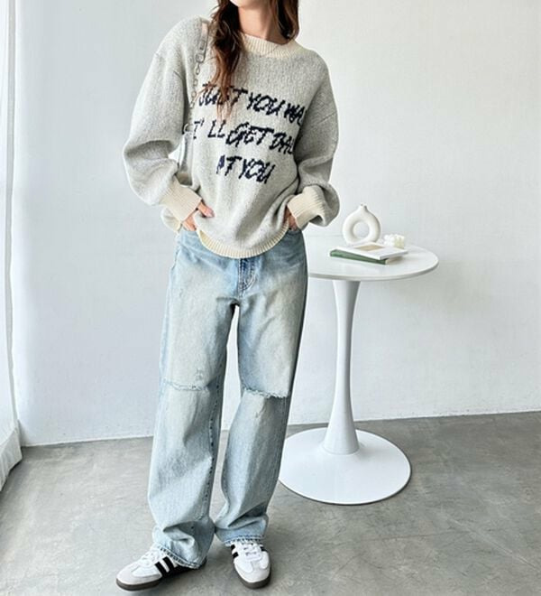 配色ロゴジャガードニット4