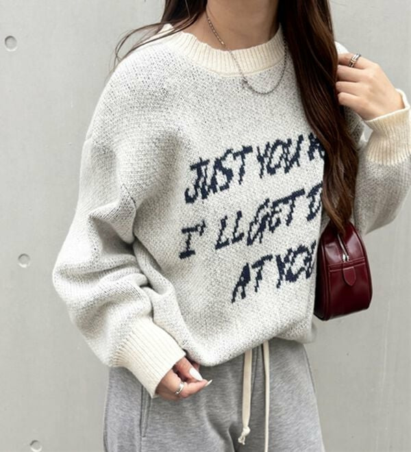 配色ロゴジャガードニット5