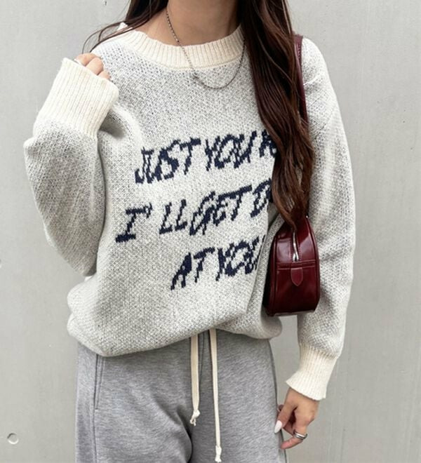 配色ロゴジャガードニット6