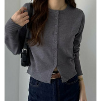 裾スリットカーデ