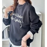 《FIRSTMOODコラボ》コードロゴ刺繍オーバーサイズ裏起毛スウェット