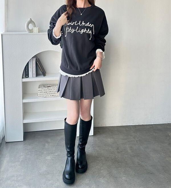 《FIRSTMOODコラボ》コードロゴ刺繍オーバーサイズ裏起毛スウェット6