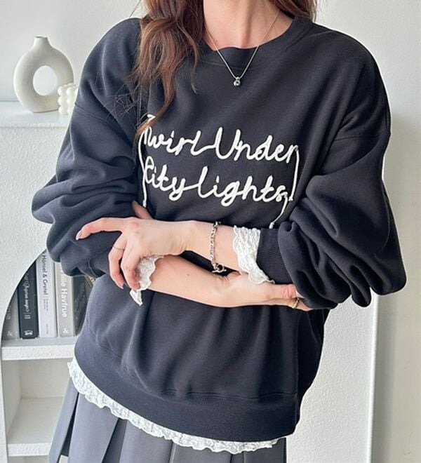 《FIRSTMOODコラボ》コードロゴ刺繍オーバーサイズ裏起毛スウェット7