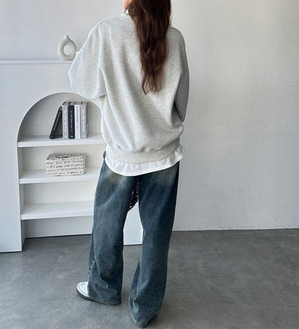 《FIRSTMOODコラボ》コードロゴ刺繍オーバーサイズ裏起毛スウェット9