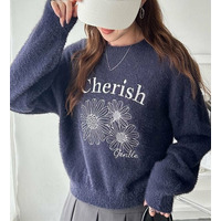 《FIRSTMOODコラボ》フラワー刺繍シャギーニット