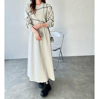 《FIRSTMOODコラボ》配色メロー裏起毛スウェットワンピース